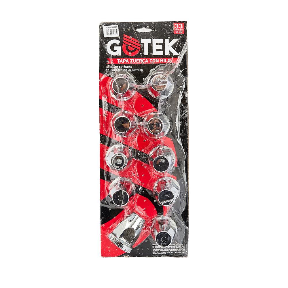 SET 10 UN TAPA TUERCA CROMADA 32-33 MM - ESTANDAR-CON HILO miniatura
