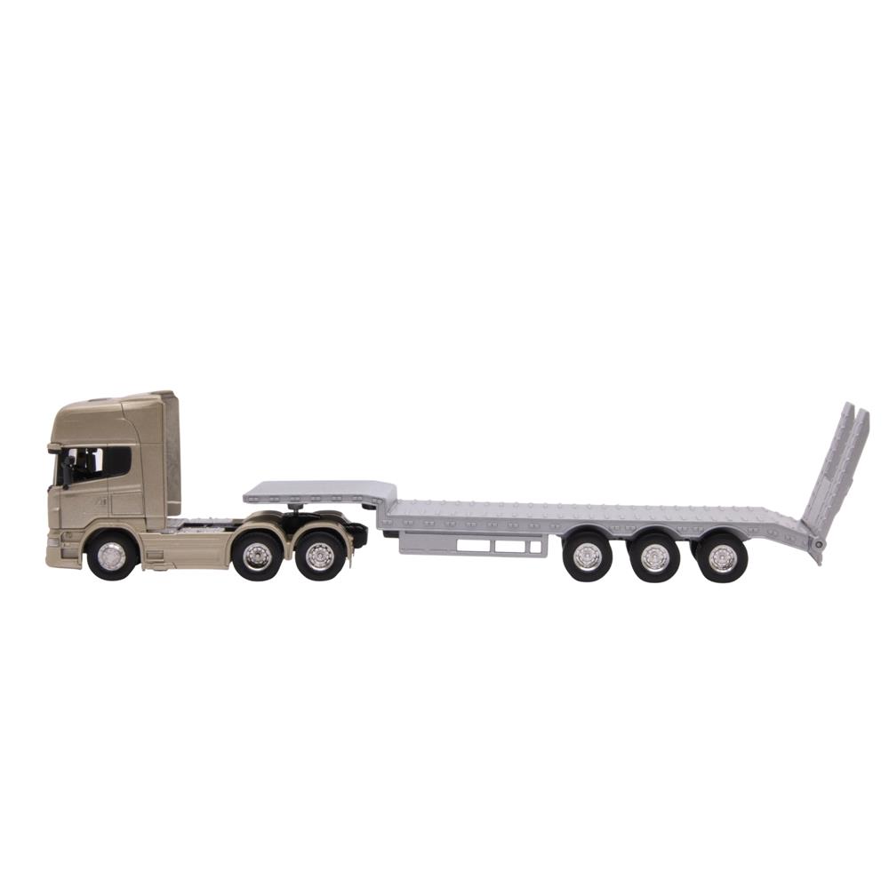 SCANIA V8 R730 LOWBOY BLANCO 1:64 miniatura