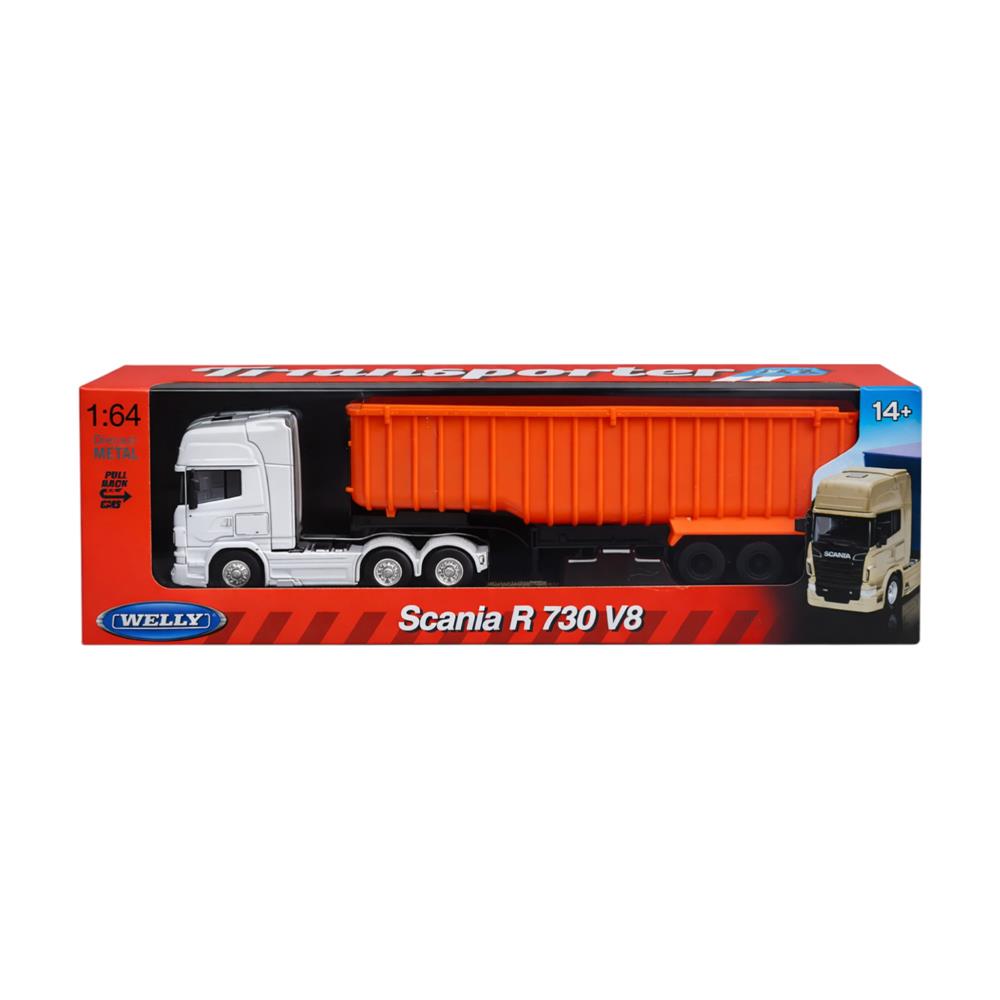 SCANIA V8 R730 HEAVY TIPPER NARANJO 1:64 miniatura