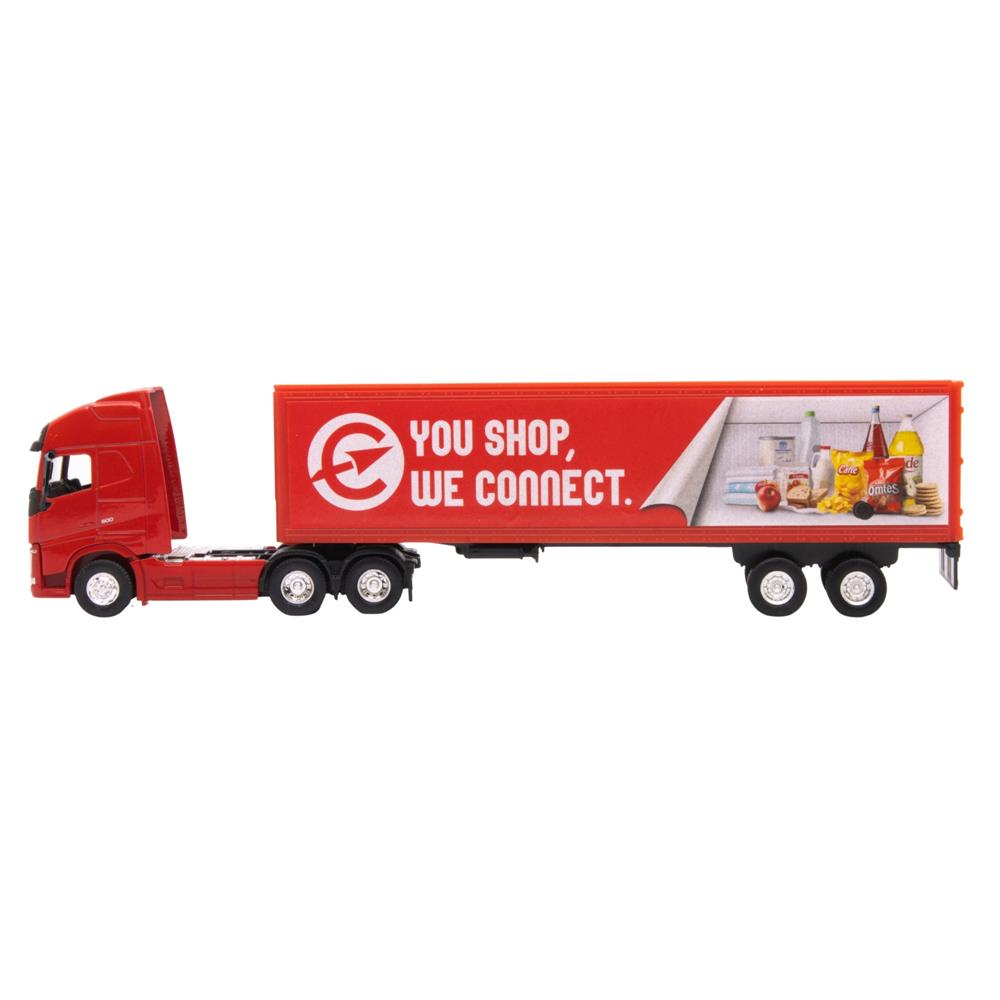 VOLVO FH TRACTOR TRAILER CONTAINER ROJO 1:64 miniatura