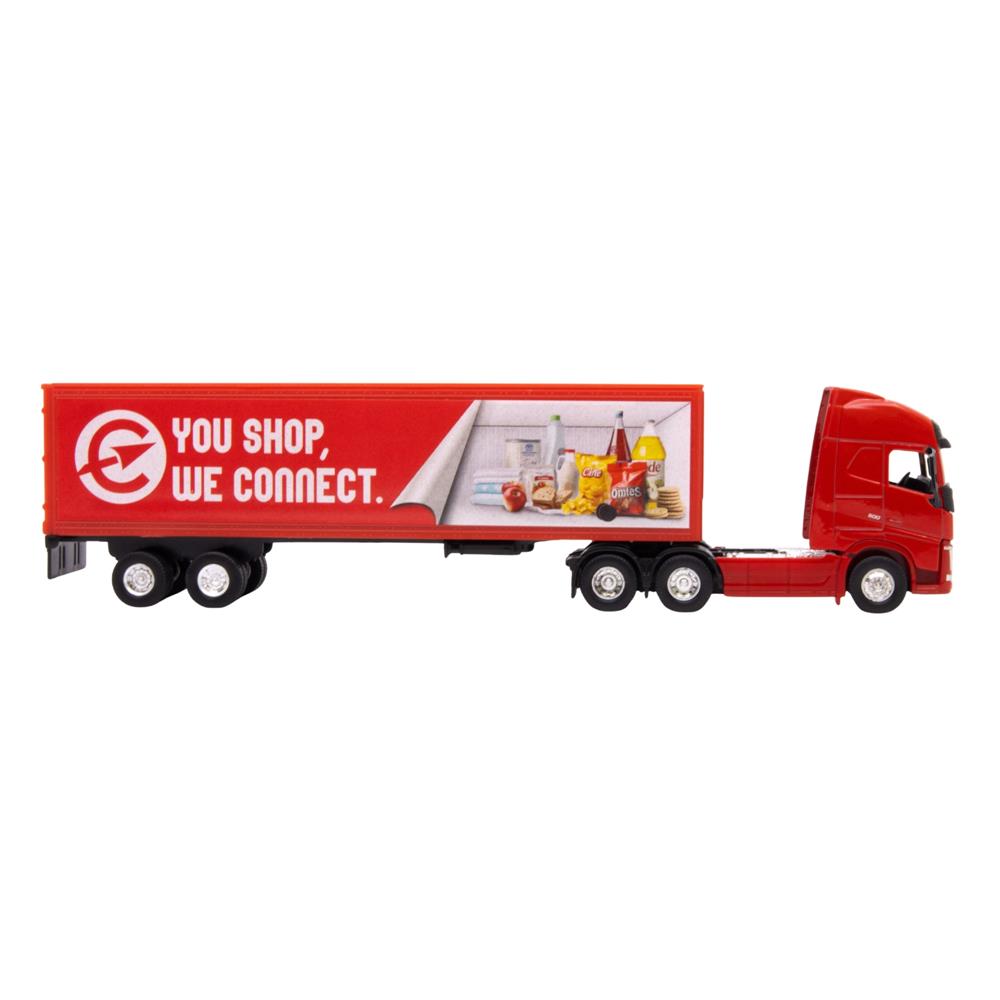 VOLVO FH TRACTOR TRAILER CONTAINER ROJO 1:64 miniatura