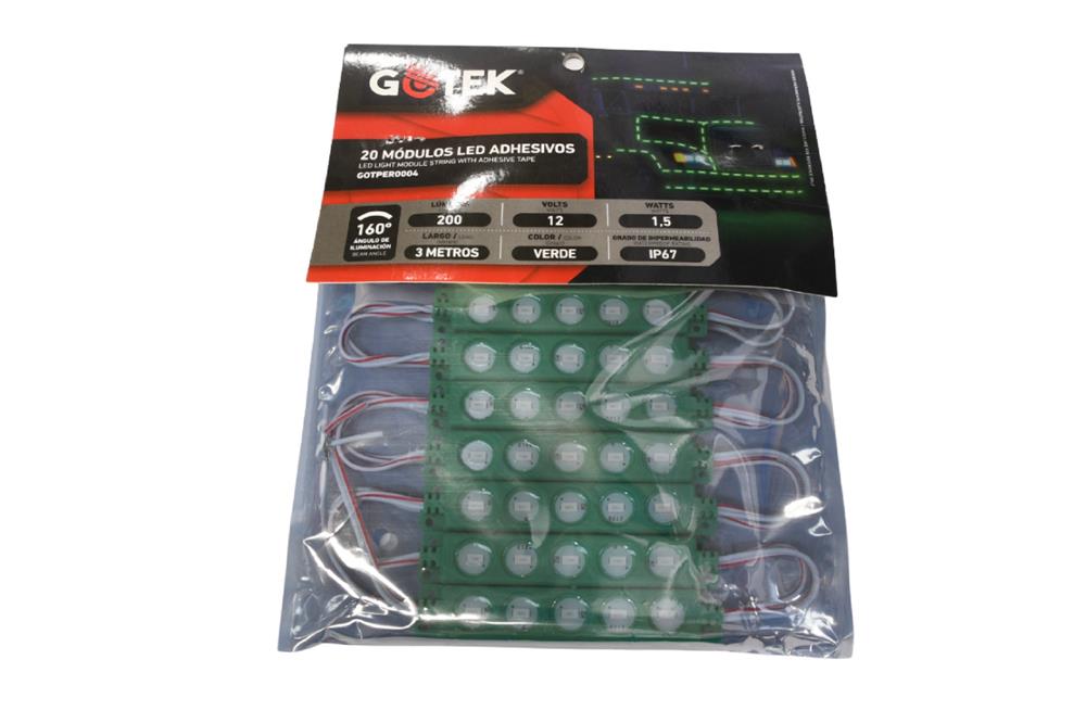 MODULOS LED VERDE ADHESIVOS 12 VOLTS miniatura