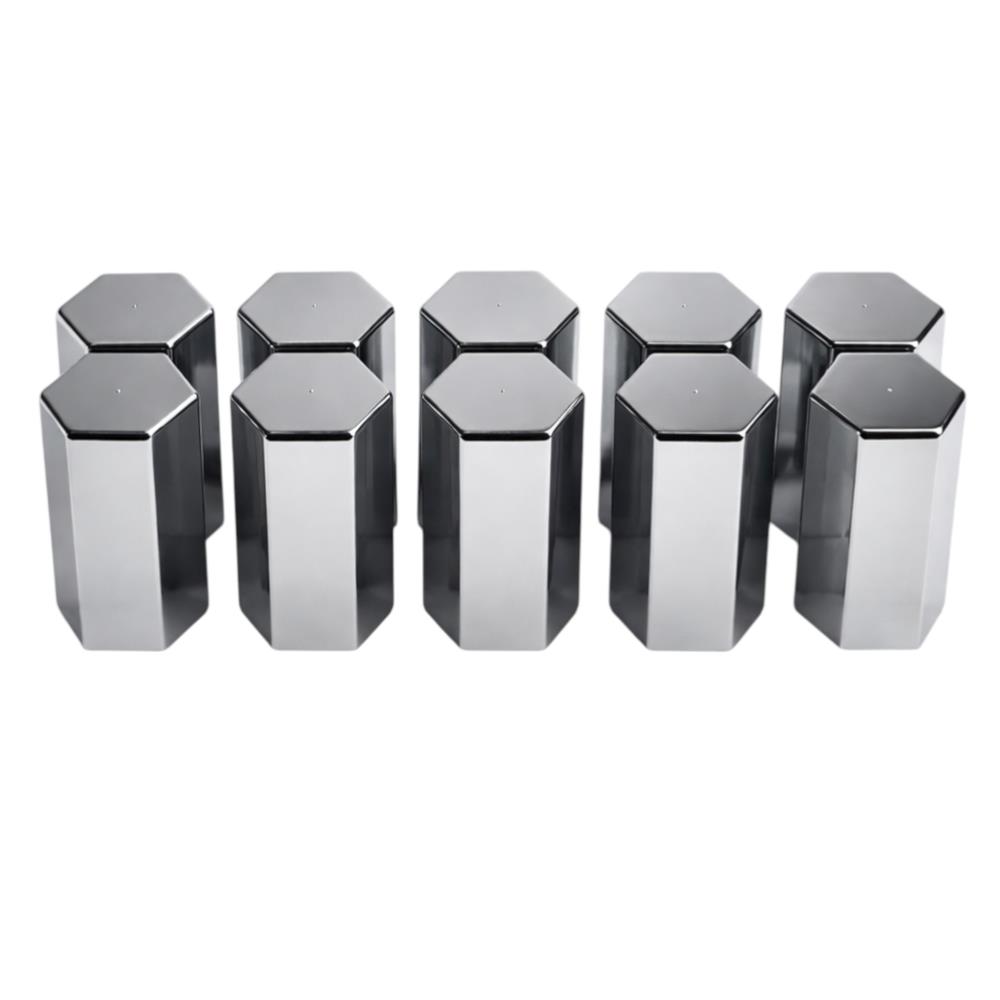 SET 10 UN TAPA TUERCA CROMADA 32-33 MM - PUNTA HEXAGONAL-CON
