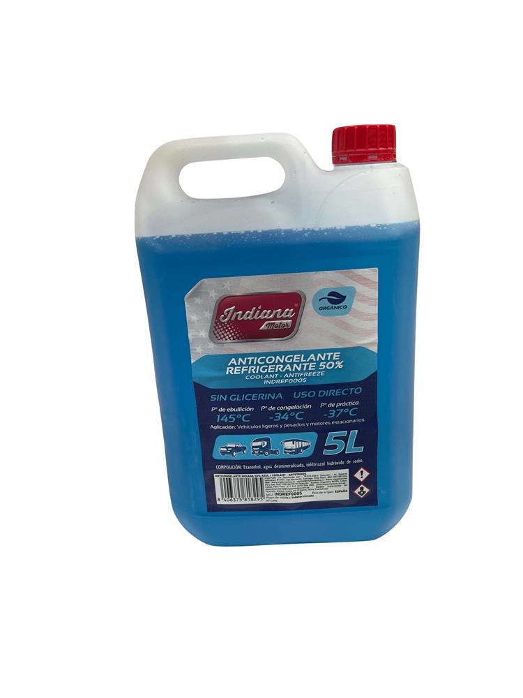REFRIGERANTE AZUL INDIANA PUNTO DE CONGELACION DE -37°C ENVASE DE 5 LITROS