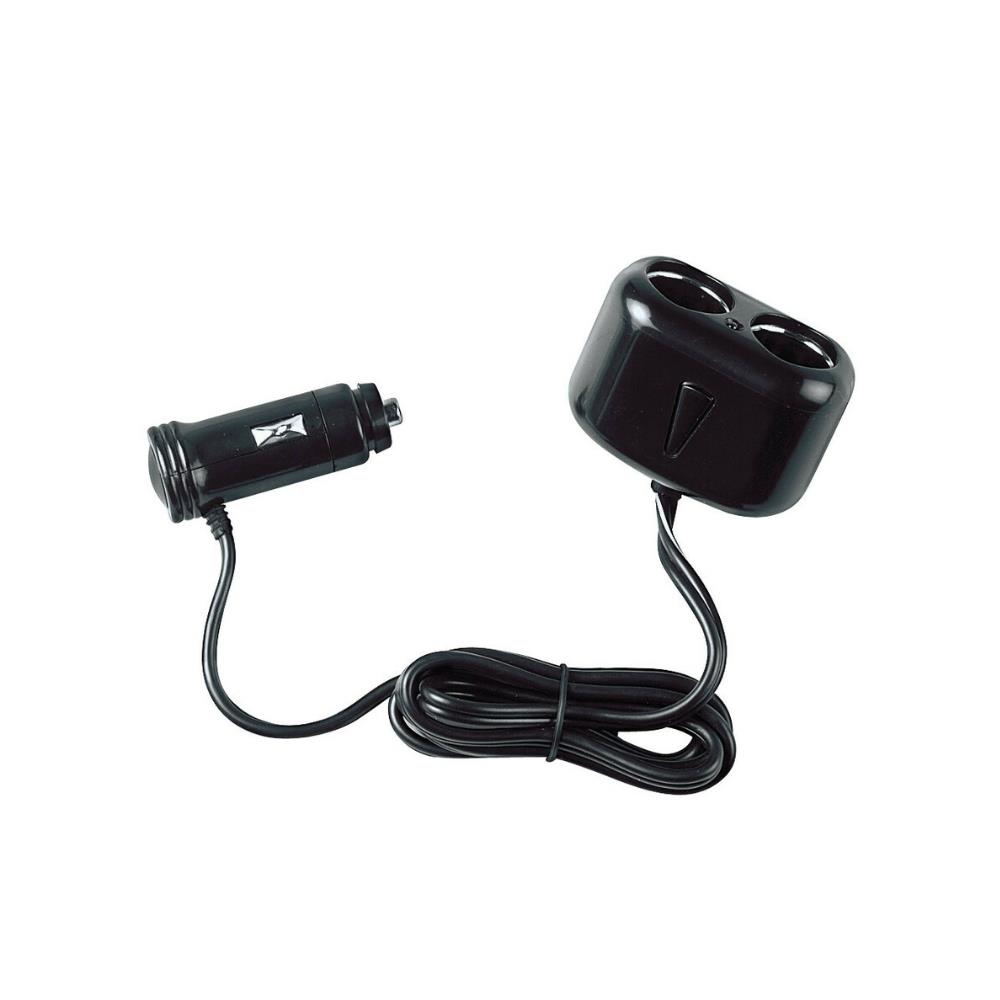 ENCHUFE MECHERO PL2 2 TOMAS LED FUSIBLE 200 CM CABLE 10A 12/