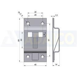 SUJETAPUERTAS HEMBRA INOX 80X45 miniatura