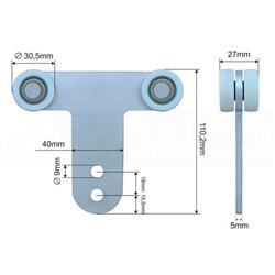 RODAMIENTO LONA DOBLE Ø30,5X27 H110 SCHMITZ miniatura