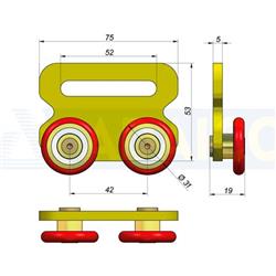 RODAMIENTO LONA DOBLE Ø31X19 LECITRAILER miniatura