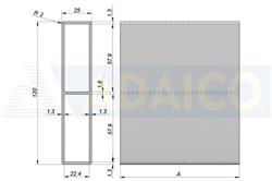 BARRA PERFIL ALUMINIO 3,25 M.X25X12 miniatura