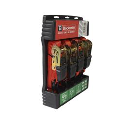 PACK 4 UDS CINCHAS DE SUJECIÓN CON TRINQUETE 1 PULG X 3.5 M miniatura