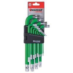 13 LLAVES MACHO TORX ANGULARES LARGAS - MAGNÉTICAS - T10 A T