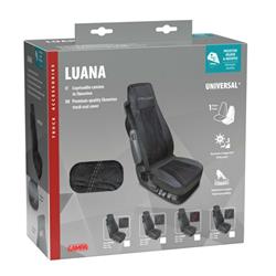 FUNDA ASIENTO DE CUERO SINTÉTICO NEGRO CON GRIS miniatura