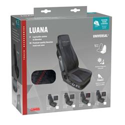 FUNDA ASIENTO DE CUERO SINTÉTICO NEGRO CON ROJO miniatura