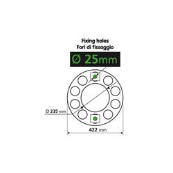 ANILLO TAPACUBO DE ACERO INOX, PARA LLANTAS DE ACERO 25MM miniatura