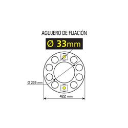 ANILLO TAPACUBO DE ACERO INOX, PARA LLANTAS DE ALEACIÓN 33MM miniatura