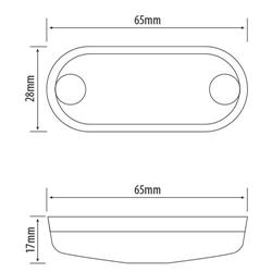 LUZ PERIMETRAL LATERAL OVALADA AMBAR, 2 LEDS 10-30V, AMBAR miniatura