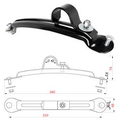 SOPORTE REGULABLE DE ALETA Ø42 PINTADO NEGRO miniatura
