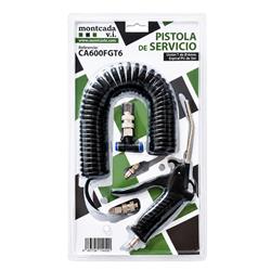 PISTOLA DE AIRE COMPRIMIDO CON MANGUERA ESPIRAL 5 MTS - T6 miniatura