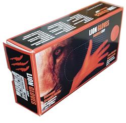 PACK 100 - GUANTE SUPER NITRILO DIAMANTADO&nbsp;TALLA L - NARANJA miniatura