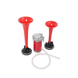 BOCINA AIRE 2 TROMPETAS 12/24 VOLTS CON COMPRESOR miniatura