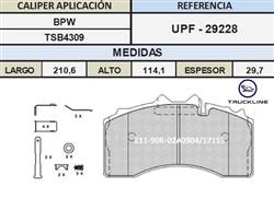 JUEGO PASTILLAS BPW EJE TSB4309
