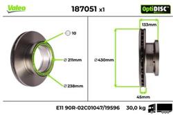 DISCO DE FRENO MERCEDES ACTROS/ATEGO/EJES/MP2/MP4 miniatura