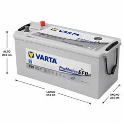 BATERÍA EFB B90 190 AH, 1050 CCA, +I, 12V miniatura